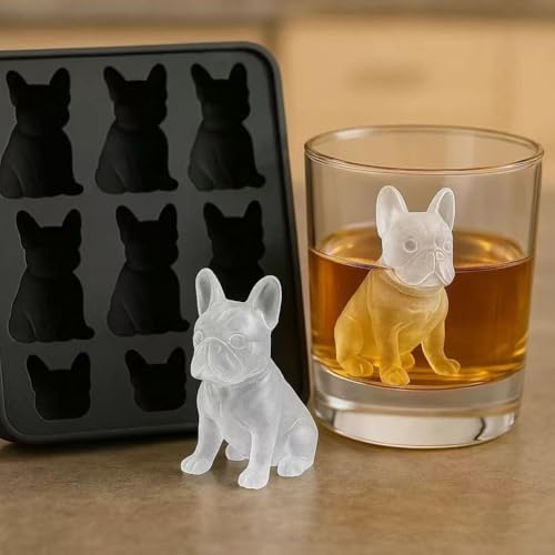Molde de Hielos Perro Bulldog Francés 3D Silicona miniatura 3
