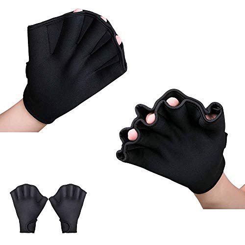 CHUCKSSS Guantes De Natacion Aerobicos De Agua, Dedo Fitness Guantes Agua Cuerpo Entrenamiento De Resistencia, para Hombres Mujeres Niños, Entrenamiento Acuático De Resistencia Al Agua (S)