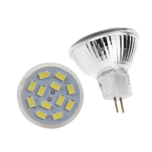JZLBBC 2PC MR11 LED Lampadine GU4 Lampadina LED GU4 5 W Equivalenti Alogene 50 W 220 V Lampada Con Riflettore MR11 GU4 LED Spot Bianco Caldo,Bianco Caldo,5 W