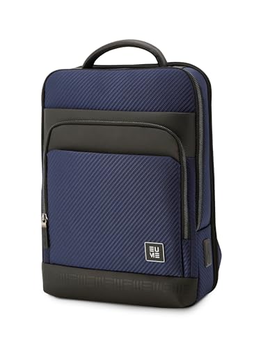 Image of EUME Carbonis 20L Laptop Backpack for Men & Women Office Use| 15.6 Inch Laptop Bag with USB Charging Port, Water Resistant Fabric|Spacious Backpack for Travelling | Vegan Leather