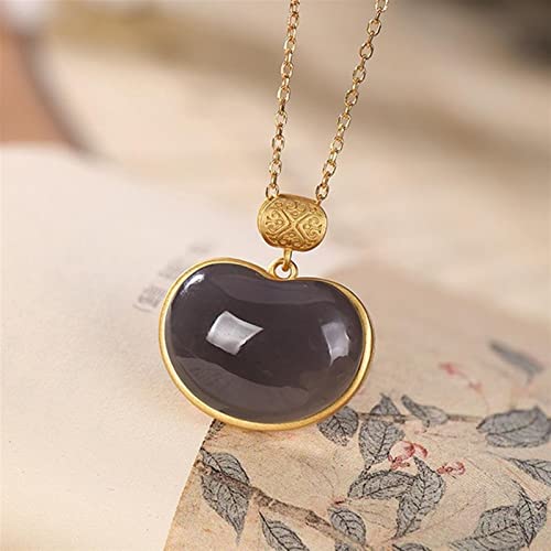 Collier en jade de Hetian vert en argent S925, le cadeau rétro idéal - 4