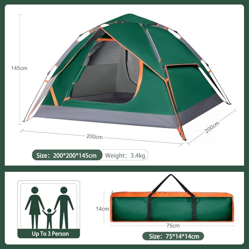 VXVGER Camping Tent Instant Pop Up Dome 2-3 Person Automatic Waterproof Tent の商品画像 4