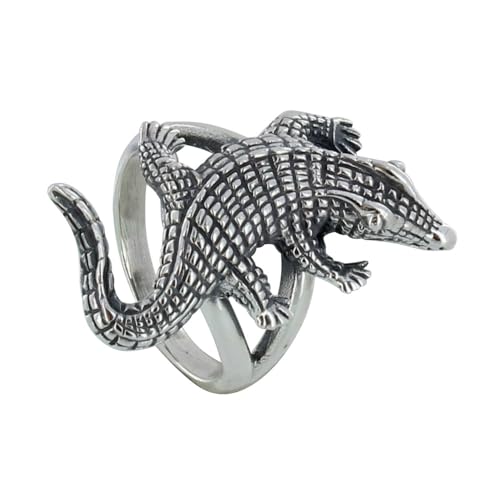 Bague Argent 925 Crocodile Les Poulettes Bijoux, anneau ajustable femme