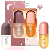 Lip Plumper Set, Natural Lip Care & Enhancer Set by Green Hills, Day & Night Serum, Softer Bigger Fuller Lips by Natural Lip Enhancer, Lip Mask, Lip Gloss, No Chapped Lips