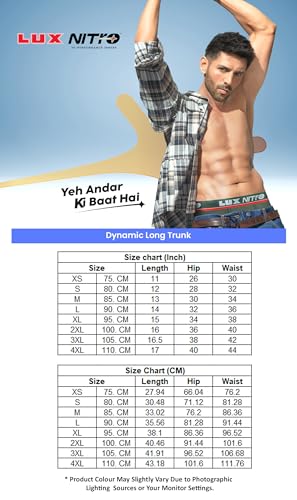 Image of Lux Nitro Men's Interlock Long Trunk | 100% Combed Cotton | Durable & Stretchy Interlock Fabric | Super Soft Waistband | Everyday Comfort Pack of 3