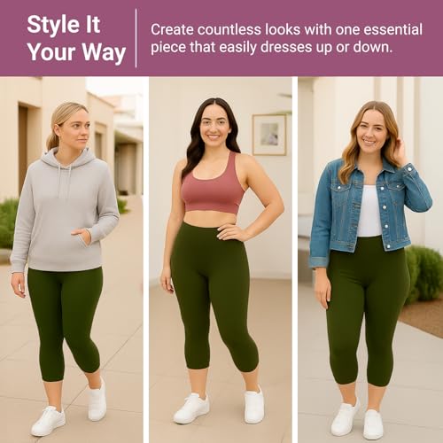 Image of SATINA High Waisted Leggings for Women - Comfortable and Stretchy in Versatile Sizes and Colors