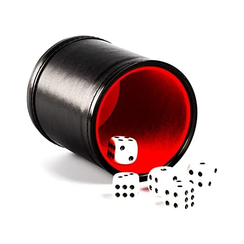 Magic Vosom Felt Lined Professional Dice Cup with 5 Dice Quiet for Yahtzee Game Cover