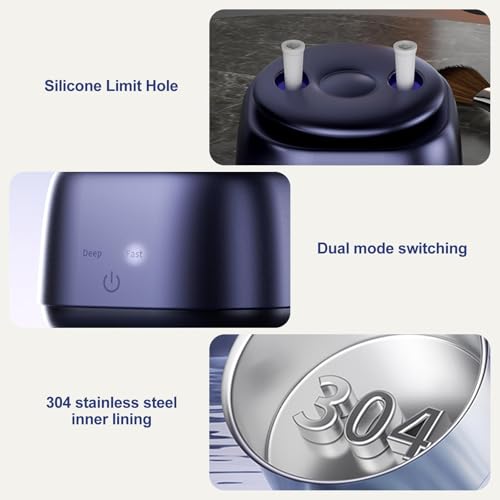Image of Ultrasonic Retainer Cleaner Machine 48kHz Denture Cleaning Pod, 280ML Dental Deep Cleaning Pod for Dentures, Aligners, Invisalign, Mouth Guards, Night Guards, Jewelry, Toothbrush (blue)