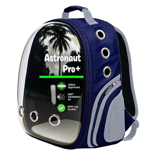 Image of Buraq Astronaut Pro Pet Carrier Backpack (41L x 32W x 26H cm) - Transparent Bubble Capsule Design, Airline-Approved, Breathable & Ventilated Travel Bag for Cats