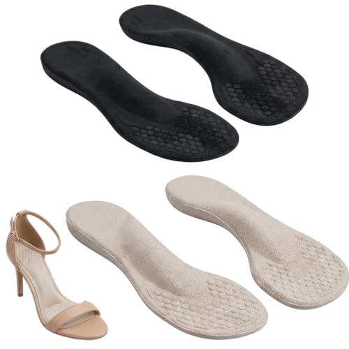 2 Paires Semelles Intérieures, Semelles Antidérapantes pour Talons Hauts