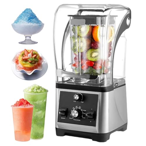 Licuadora Silenciosa con Carcasa para Reducir El Ruido, Motor De 1800w De Grado Comercial para Batidos Suaves, Hielo Triturado Y Frutas Congeladas, Capacidad De 1.6l