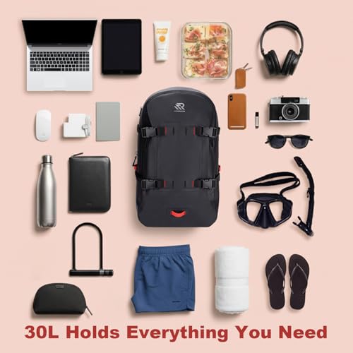 Image of IPX7 Waterproof Backpack for Kayaking, Paddle Boarding, Boating, Premium 30L Dry Bag with Resin Zipper, Airtight Rugged Gear Protection Large Capacity for Men, Water Sports, Surfing, Black