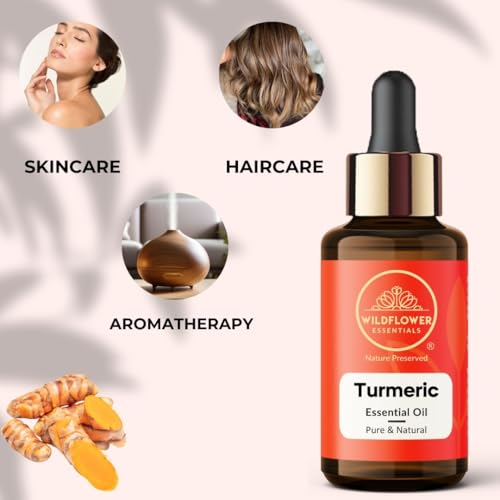 Image of Turmeric Essential Oil (Curcuma longa) Pure | Non-Sticky | Non-greasy | Lightweight | Men & Women | All Skin Types | Steam Distilled 30ml