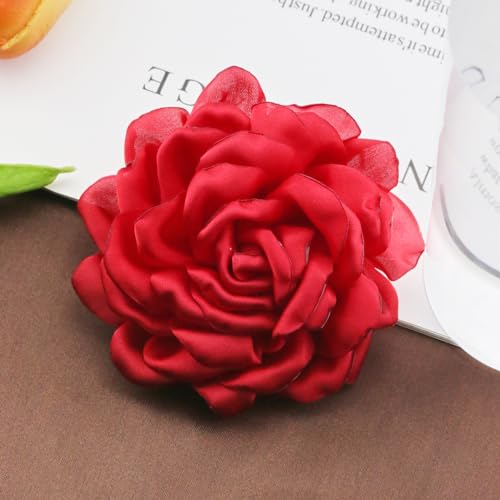 Image of CSIYANJRY99 Dainty Feather & Rose Flower Large Brooch Lapel Pins Delicate Elegant Handmade Flower Brooches Pin Classic for Wedding Party Dance Banquet for Women Dress Suit Ceremony Clothes Accessories Jewelry Valentine's Day Gifts