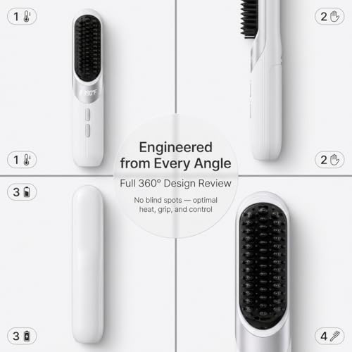 Cepillo alisador de cabello inalámbrico mini para cabello corto miniatura 5
