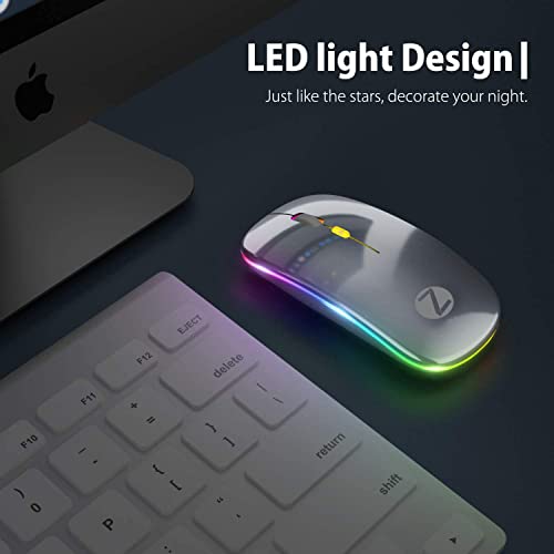 Image of Zoook Blade Wireless Mouse -Rechargeable 7 Colour mice /RGB Breathing Lights / 3 DPI Levels /Auto Shut Down /Silent Click Technology / 600 Mah Battery /Light Weight /Plug and Play (Grey)