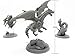 Citadel Black Colossal Onslaught Miniatures Set - 4 Pack - Large 50mm Base, D&D BBEG Unpainted Minis, Includes Dragon, Lich, Beholder, Basilisk