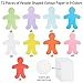 72 Pieces People Cutouts Paper People Shape Cut-Outs Assorted Color Person Shape Cutouts Blank Creative Paper Cutouts for Kids DIY Craft Art Project Home School Classroom Decorations