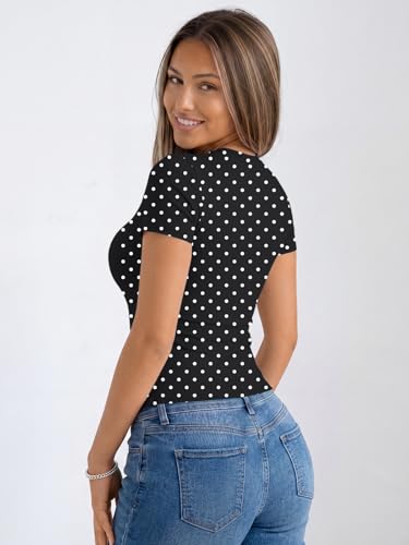 Image of Trendy Queen Womens Basic T Shirts - Stretchy Soft Slim Fit Short Sleeve Y2k Cute Summer Crop Workout Tops