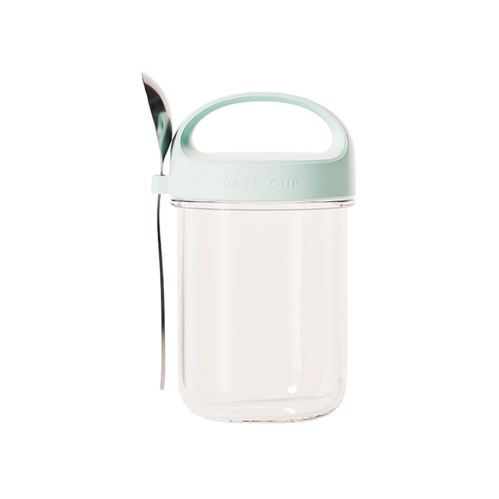 Kalttoy Blue Glass Meal Preparation Container With Detachable Spoon Oatmeal Cereal Nut Yogurts Salad Cup Food Storage Box Food Storage Container
