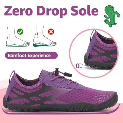 Image of SAGUARO Water Shoes for Women - Barefoot Quick-Dry Aqua Sock, Lightweight, Breathable for Swimming, Beach and Outdoor Activities Size 5.5-10.5