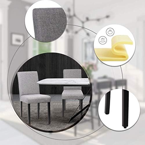 FDW Dining Chairs Dining Room Chairs Parsons Chair Kitchen Chairs Set of 4 for Home Kitchen Living Room, Grey - 5