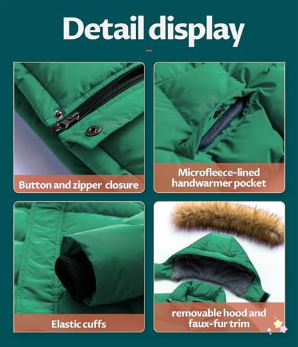 Image of CREATMO US Boy's Water Resistant Winter Coats Warm Fleece Lined Outwear Windbreaker Ski Jacket