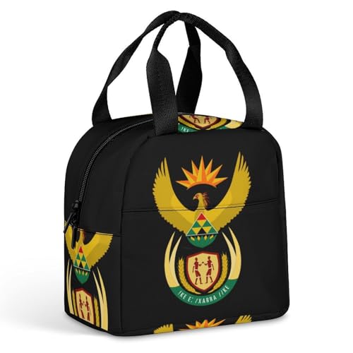 Coat of Arms of South Africa Lunch Box Bag Tote Leakproof Insulated Lunchbox Containers Office Picnic