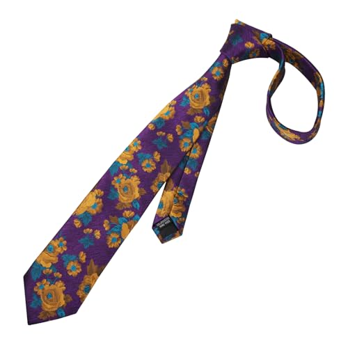 Image of Alizeal Mens 3.15'' Colorful Flower Pattern and handkerchief Necktie Set