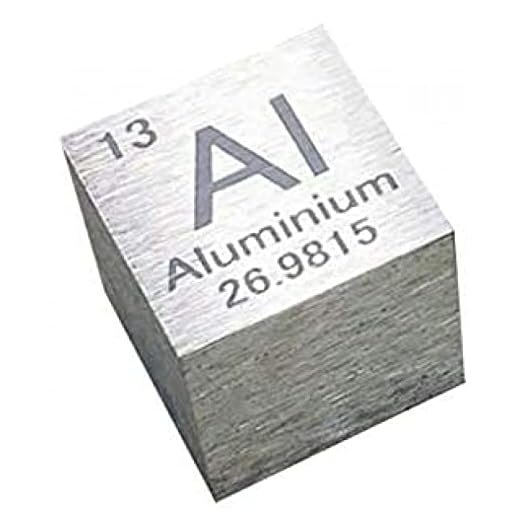 Aluminium Metallkub Densitetskub Periodiska Systemet, Sidolängd 10 mm, Lämplig för Personliga Entusiaster Collection Display(1PCS)