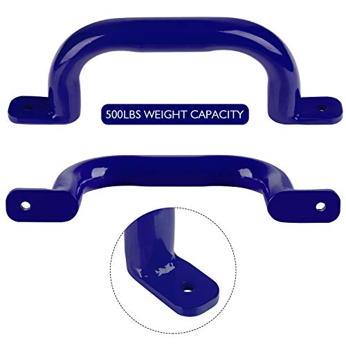 Purife 10\'\' Metal Playground Handles Blue (Pair-500LBS), Playground Grab Handles, Kids Playset Safety Handles, Hand Grip Bar for Playhouse,Treehouse, Jungle Gym, Climbing Frame, Swing Set Accessories - Thumbnail 3