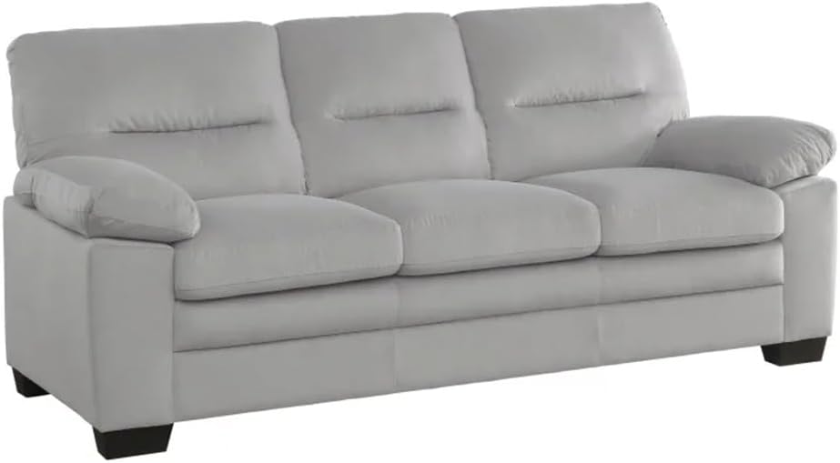 Solid Wood Plywood Framed 1pc Sofa Pillow-Top Arms Gray Fabric Upholstered Comfortable Living Room Furniture