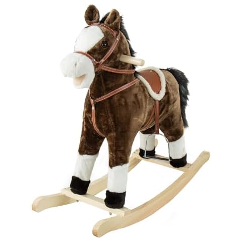 Stuffed Rocking Toy,with Wooden Base,Dark Grey (Christmas Chocolate Horse) Cover