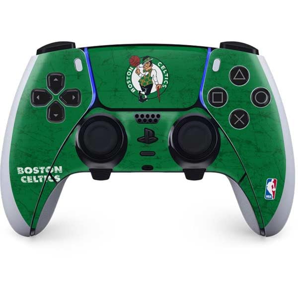 Skinit Decal Gaming Skin Compatible with PS5 DualSense Edge Pro Controller - Officially Licensed NBA Boston Celtics Green Primary Logo Design