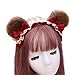 OKwife Lolita Satin Lace Bow Fascia Peluche Orso Orecchie Campana Capelli Cerchio Copricapo Cosplay
