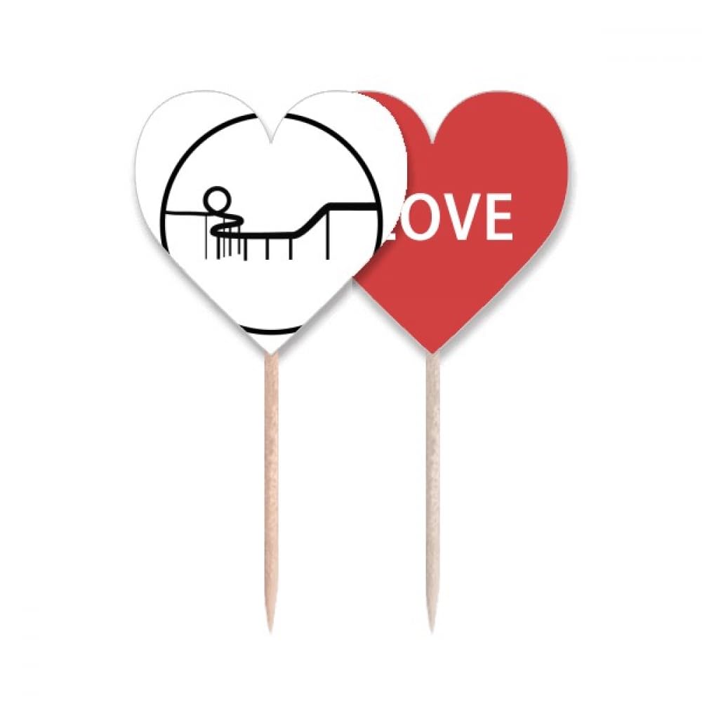 Love heart lable cupcake pick sur le thème fête foraine pour personnaliser vos apéritifs