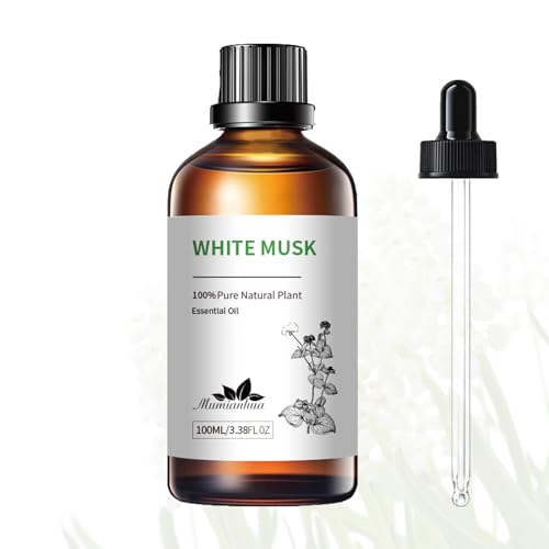 Huile Essentielle de Musc Blanc, Mumianhua Pure Thérapeutique, Huile de Parfum Musc Blanc, pour Diffuseur, Peau, Parfum, Savon, Bougies, Femmes, Hommes 100 ml