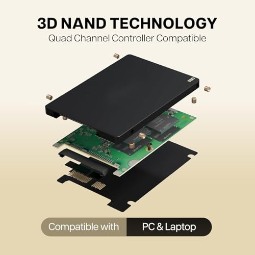 Image of 256GB SATA 2.5 Inch Internal Solid State Drive 6Gb /s | Up to 570MB /s Read & 500MB /s Write Speed | Quad Channel Controller | Compatible with Laptop & Desktop PC | Mixed Brand SSD