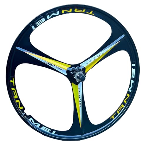 20/24'' ܂肽ݎ] }OlVE BMX zC[Zbg 406/451mm 3X|[N tgAzC[ fBXNu[L 100/135mmnu 6-9[^[p(Black-yellow,24'' Front)