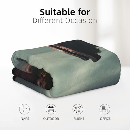 Couverture polaire légère flanelle double face imprimée ruines douce - 4