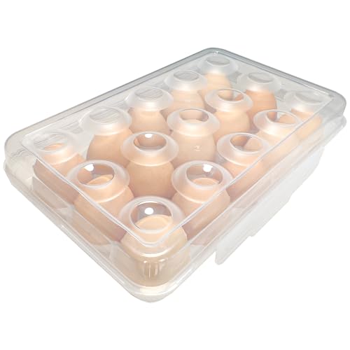 Eierbox für 15 Eier, eierbehälter, eier aufbewahrung kühlschrank, eierhalter kühlschrank, Transparent Weiß