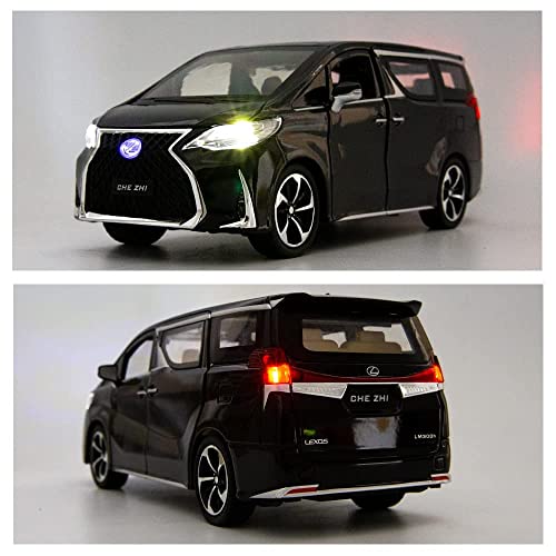 Image of Alloy Car Model Diecasts Metal Toy with Sound /Light /Pull-Back Off-Road Vehicles Car Model Collection Kids Toys Gift Multicolor Pack of 1 (1:24 Alphard Black bg)