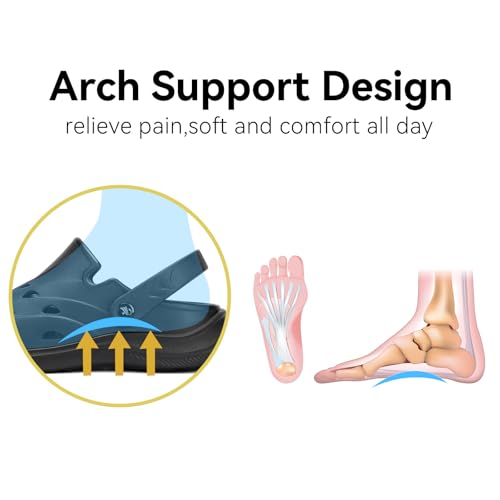Image of Kricely Clogs for Men with Arch Support Shower Hiking Sandals for Beach Water, Recovery Plantar Fasciitis Orthotic Slides