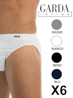 GARDA - 6 Minislip Uomo in Cotone Bielastico, Slip Basso Elastico Ricoperto 3470 (Bianco, 6/XL)