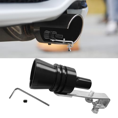 RGOAANC Car Turbo Whistle, Exhaust Whistle, Aluminum Car Turbo Sound Simulator, Universal Modification Accessories Vehicle Blow Valve Tip Metal Simulation Muffler for Most Cars Sedans Motorcycles (XL)