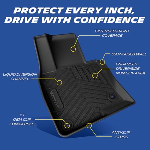 Image of Michelin Vehicle Mats for 2017-2025 Mazda CX-5 (3 Piece) | All-Weather TPE Custom Fit Liner, Premier