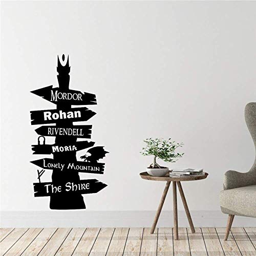 yrmww Lord of The Rings Vinyl Wall Decals Stickers Vinyl Murals Art Decor Home Decor Removable Nursery Kids Room Wall Sticker 58X110Cm