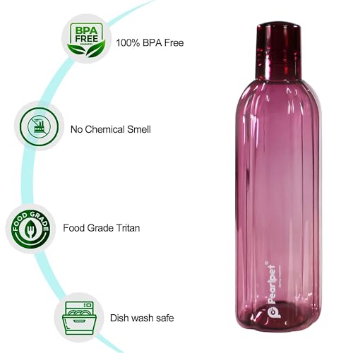 Image of PEARLPET Ren- BPA-free Plastic Water Bottle Set of 6 Pcs, Each 500ml, Assorted Multicolor