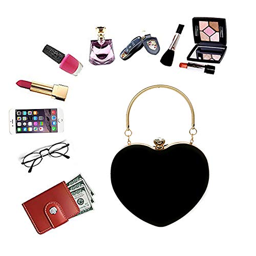 Goclothod Women Heart Shape Clutch Purse Velvet Shoulder Bag Evening Handbags #TOP4