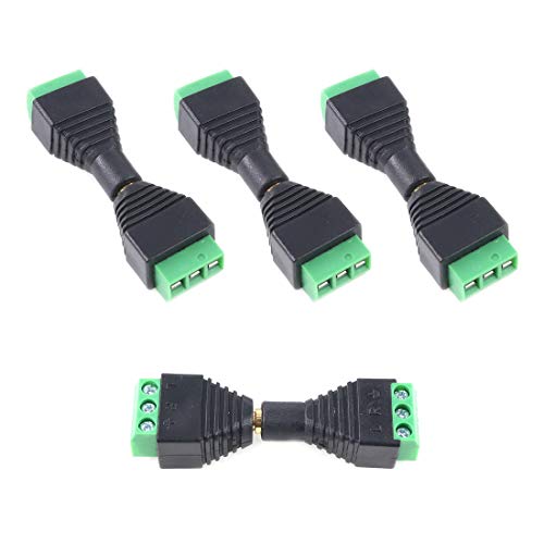 Glarks 8Pcs 3.5Mm(1/8Inch) Stereo Audio Balanced Male & Female Jack To Av 3-Screw Video Balun Terminal Adapter Connector #TOP4